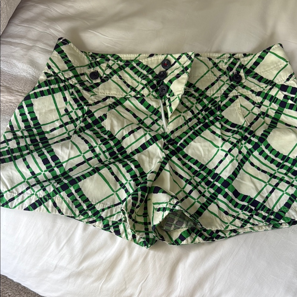 Anthropologie Green Plaid Women's Shorts